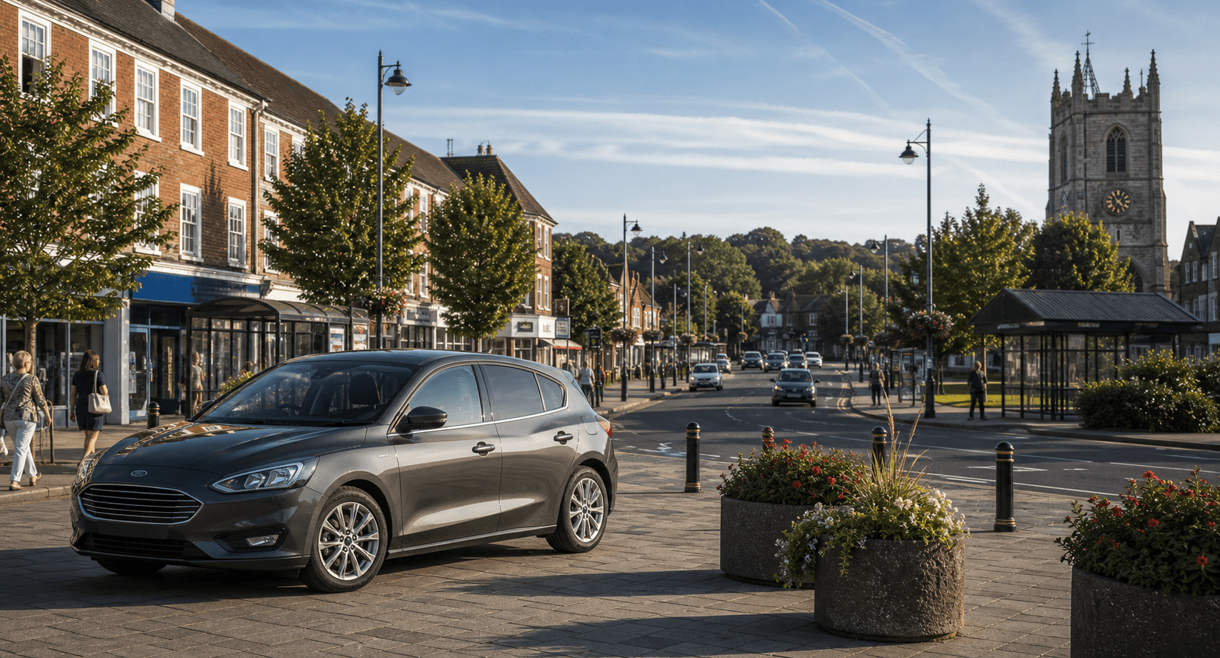 Compact hire car ready for practical travel around Rainham